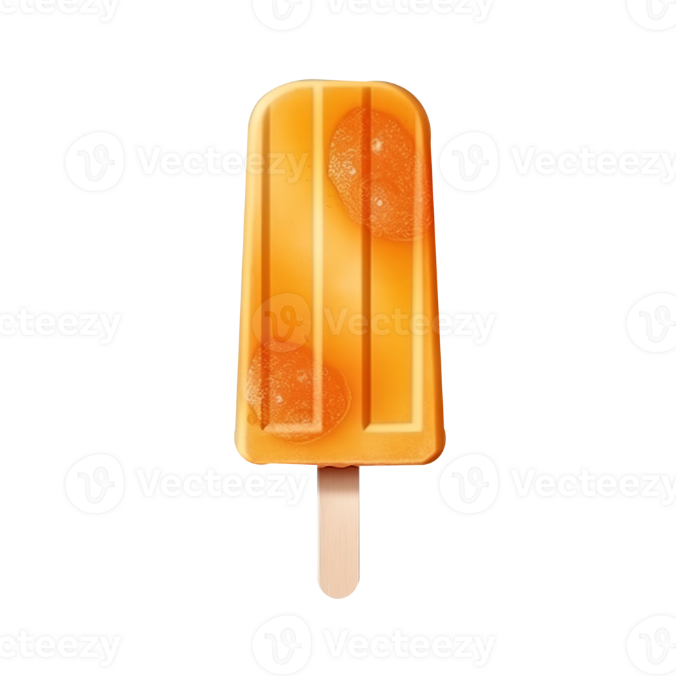 Frozen orange popsicle isolated on transparent background png