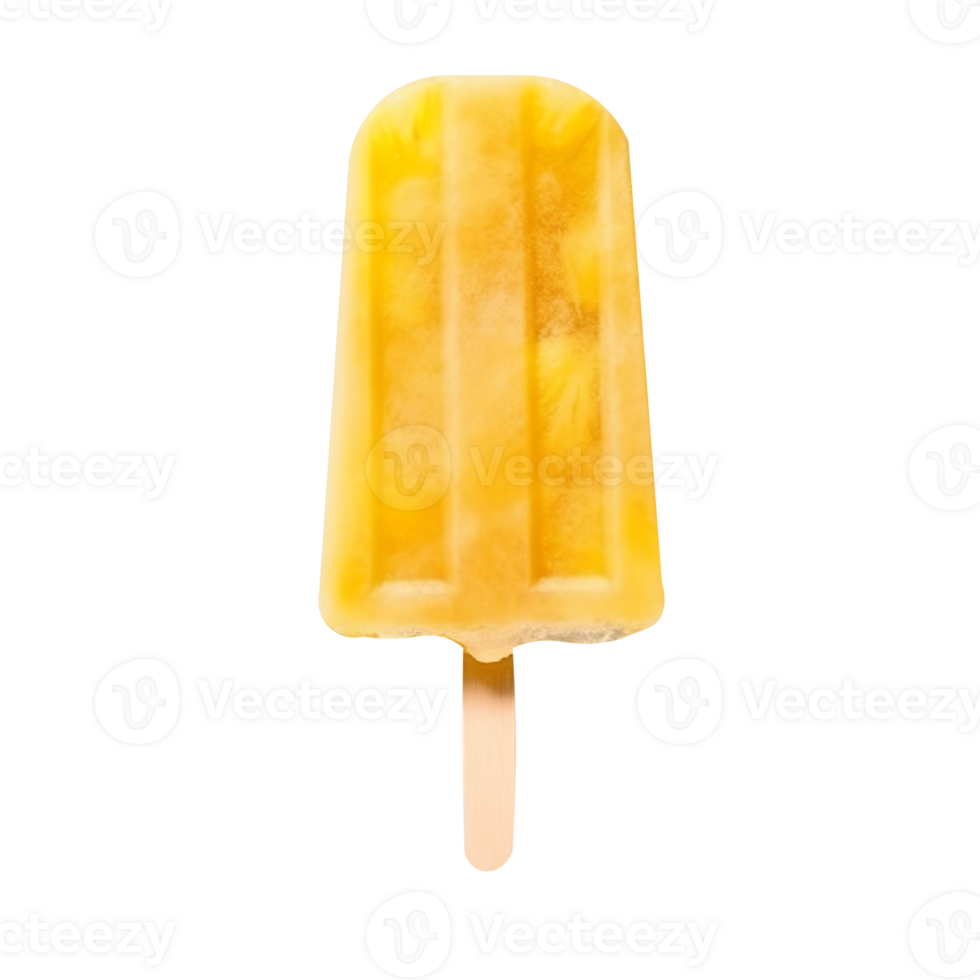 Frozen pineapple popsicle isolated on transparent background png
