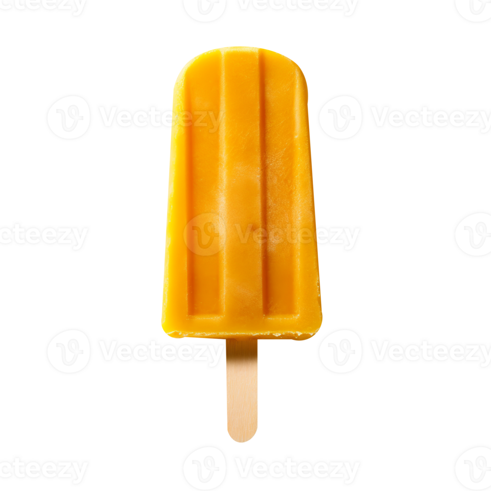 Frozen mango popsicle isolated on transparent background png