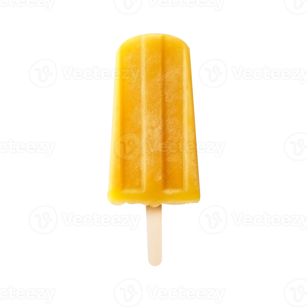 Frozen mango popsicle isolated on transparent background png