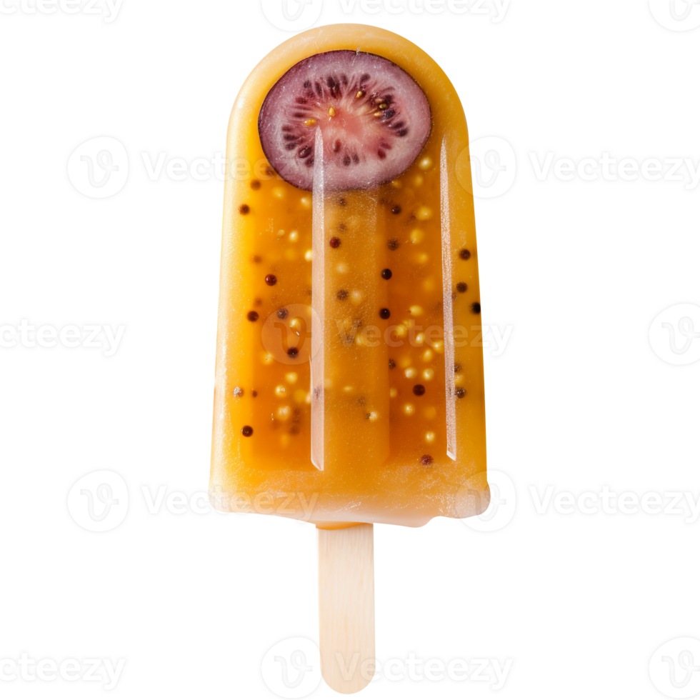 Frozen passion popsicle isolated on transparent background png