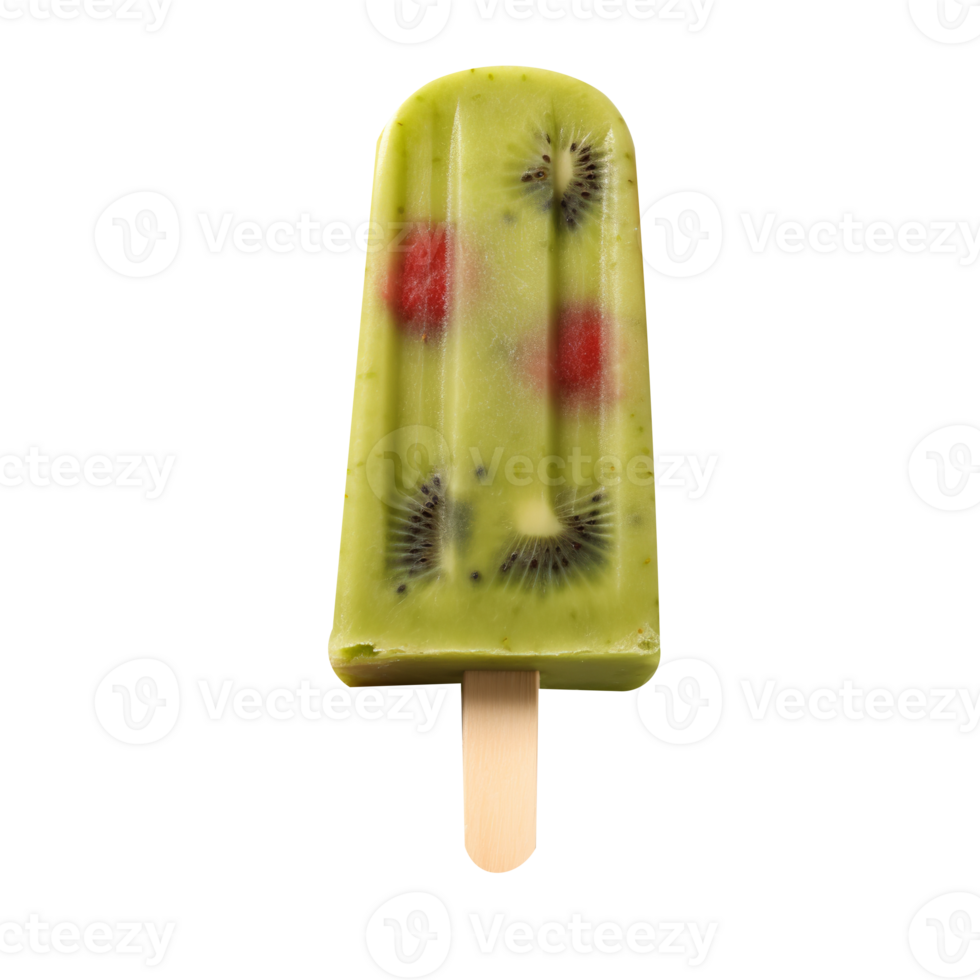 Tasty kiwi popsicle isolated on transparent background png