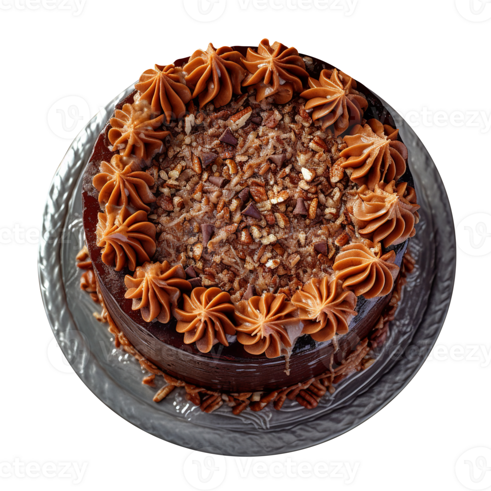 Delicious German cake isolated on transparent background png