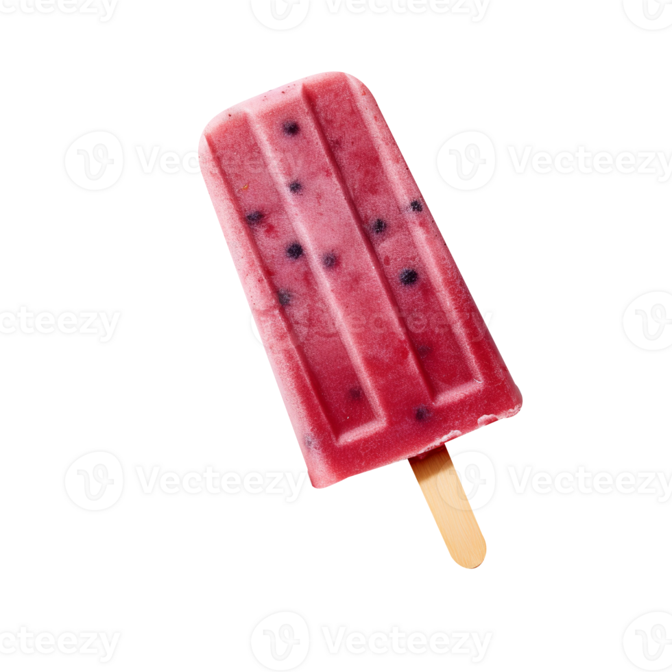 Frozen mixed berries popsicle isolated on transparent background png