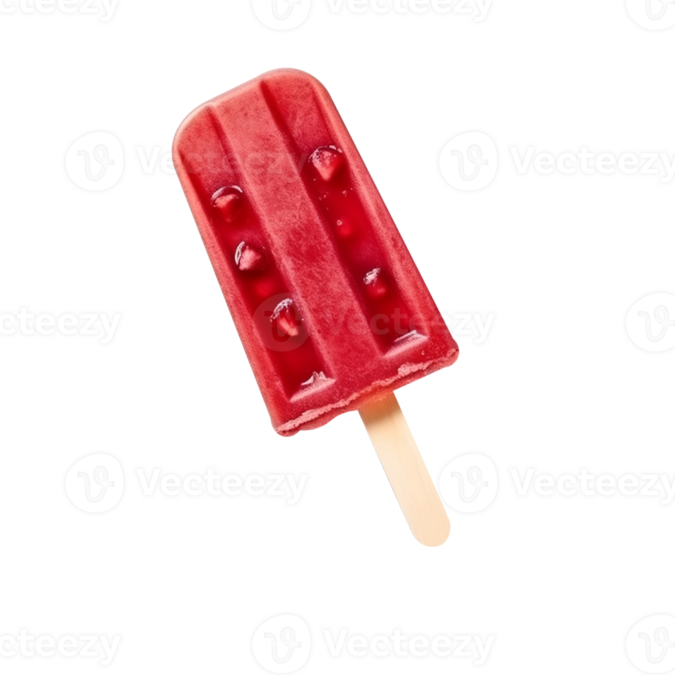 Frozen pomegranate popsicle isolated on transparent background png