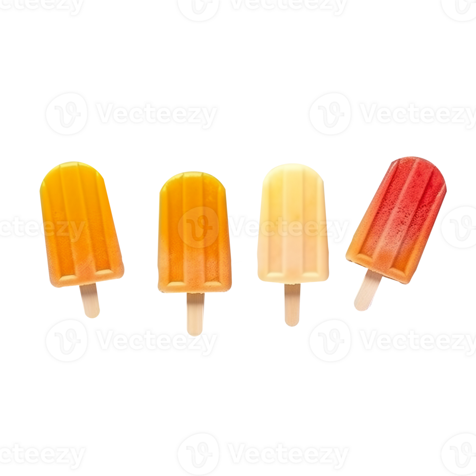 Frozen rainbow color popsicle isolated on transparent background png