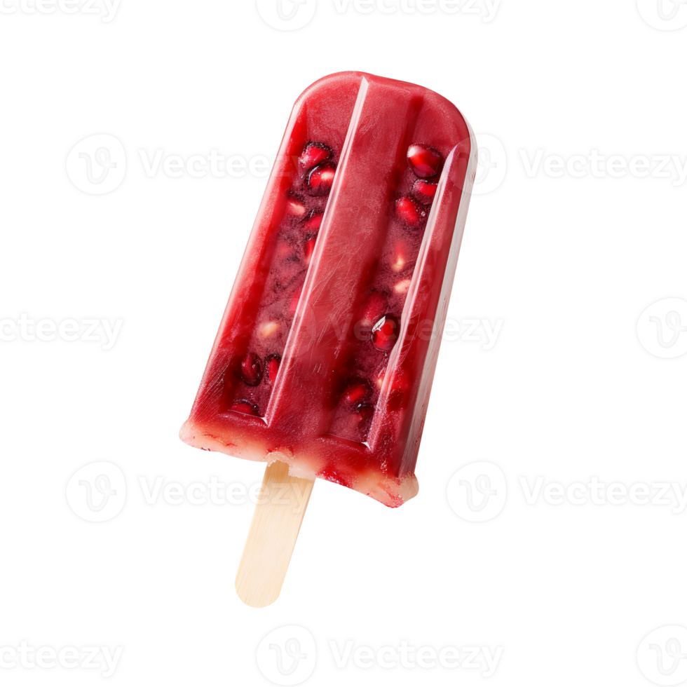 Frozen pomegranate popsicle isolated on transparent background png