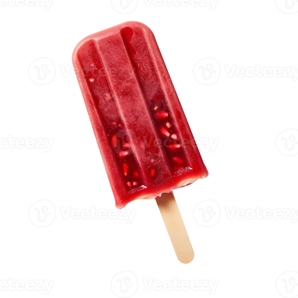 Frozen pomegranate popsicle isolated on transparent background png