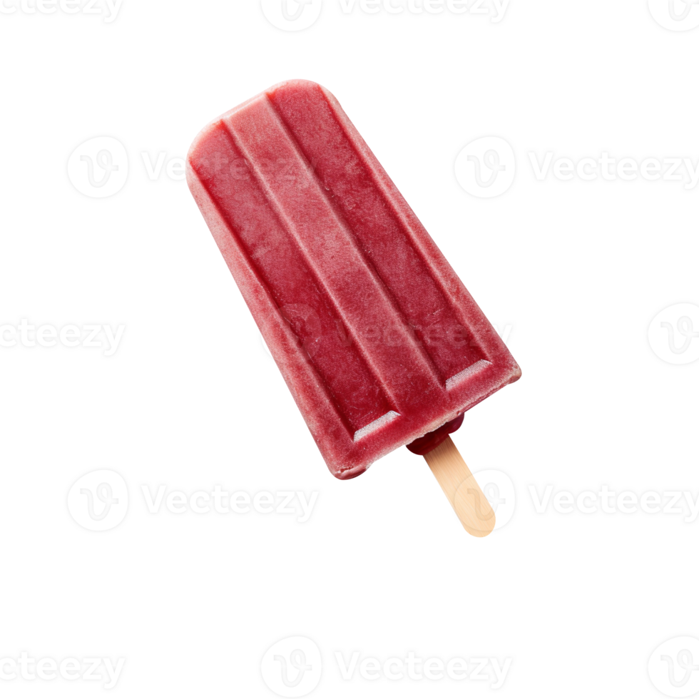 Frozen raspberry popsicle isolated on transparent background png