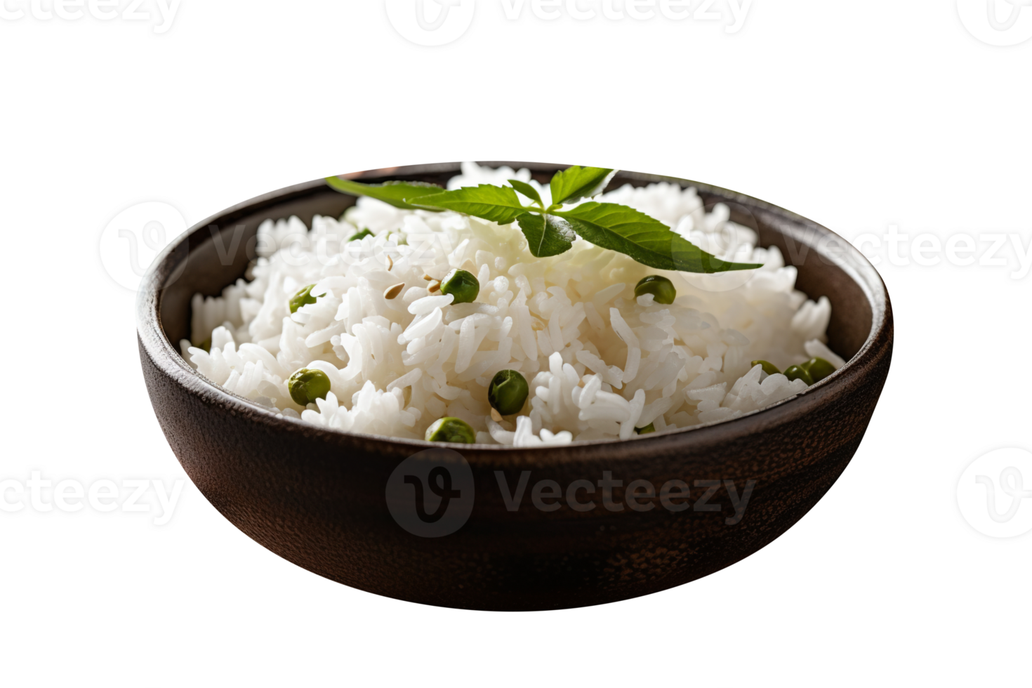 Tasty cooked white rice isolated on transparent background png