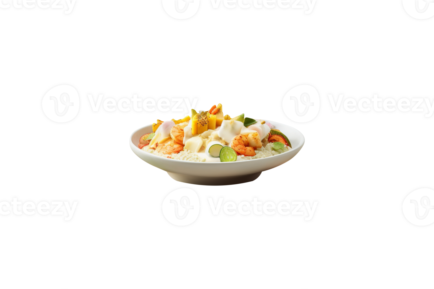Tasty cooked white rice isolated on transparent background png