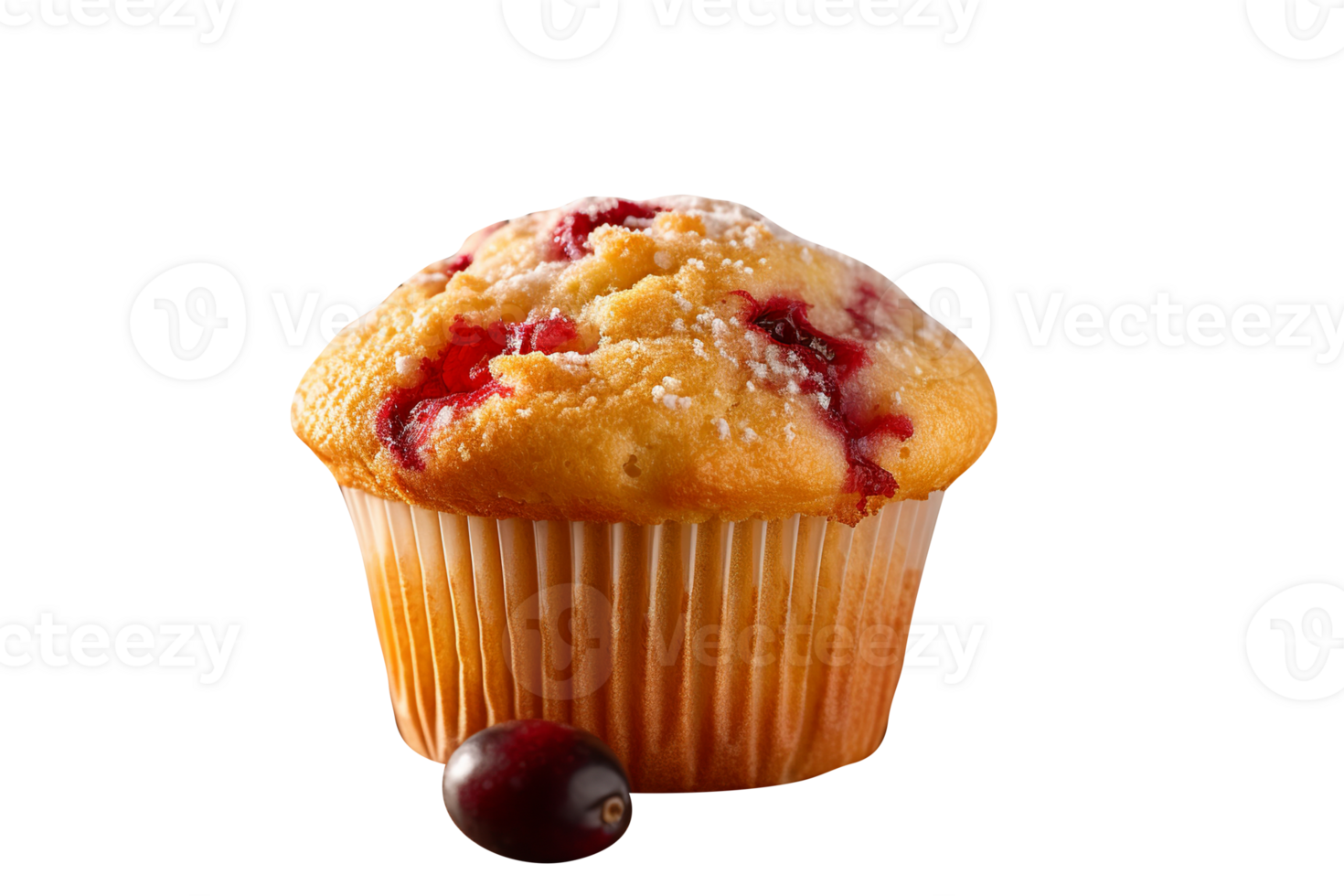 Tasty cranberry muffin on transparent background png