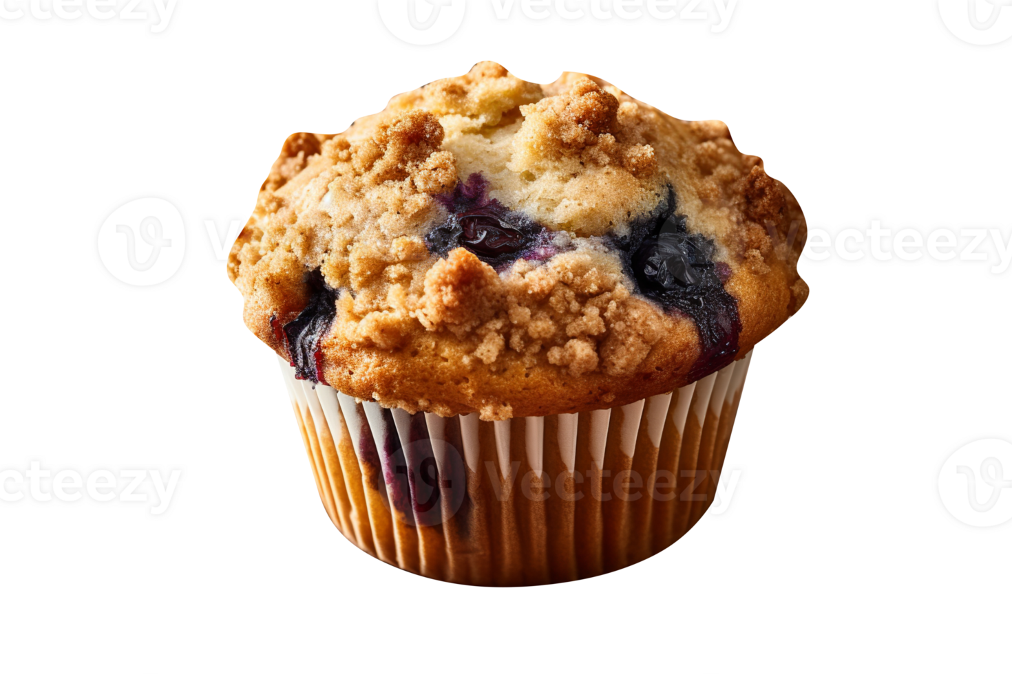 Tasty blueberry muffin on png background