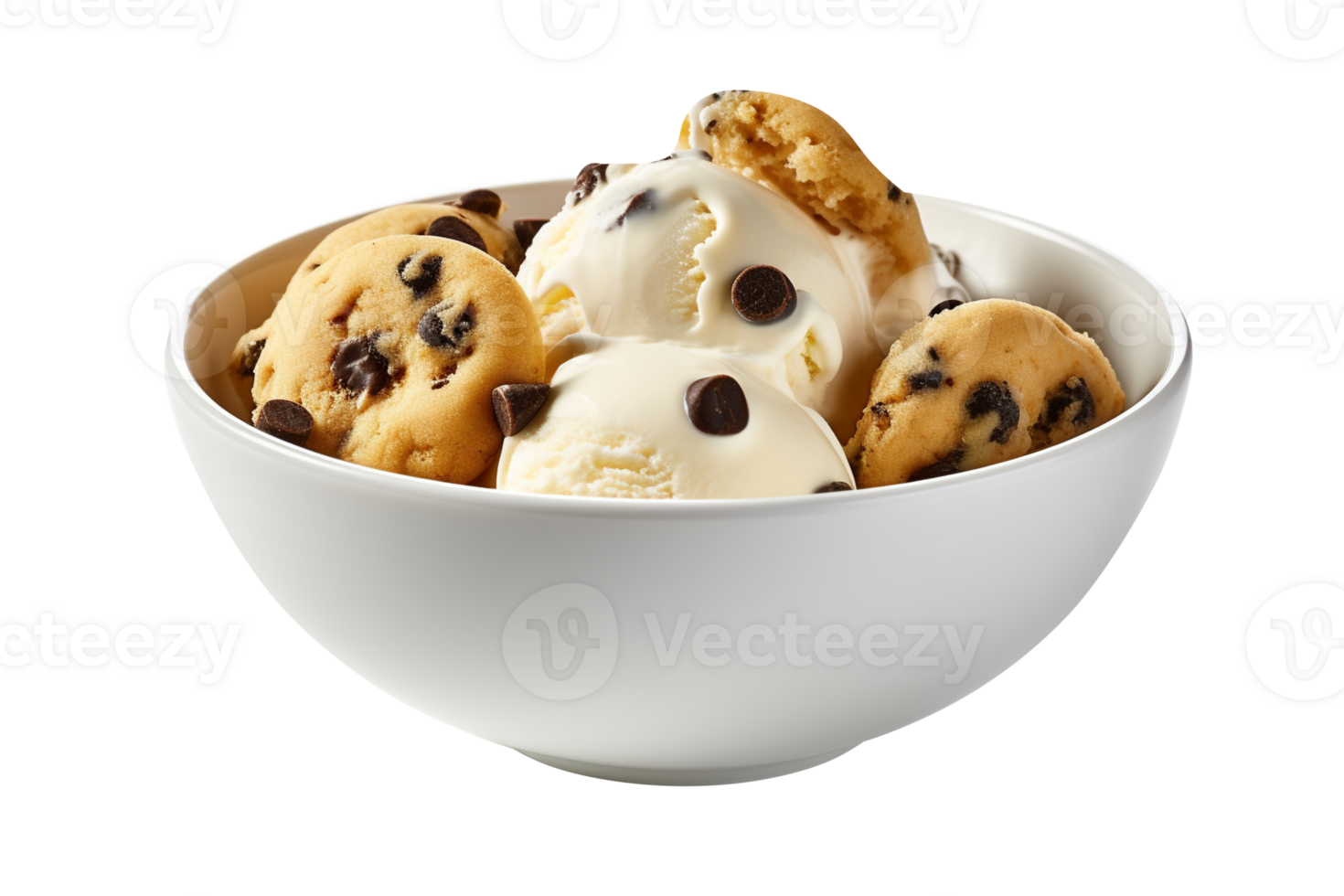 Tasty cookies ice cream isolated on transparent background png
