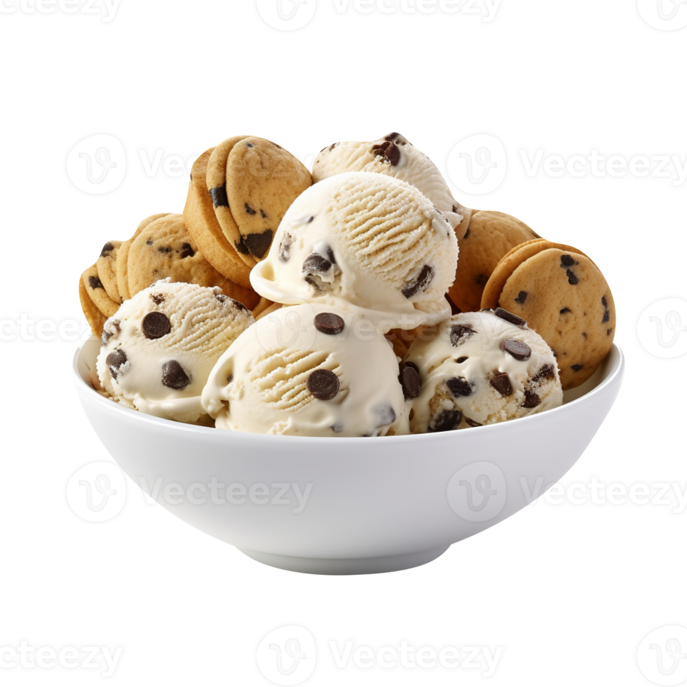 Tasty cookies ice cream isolated on transparent background png