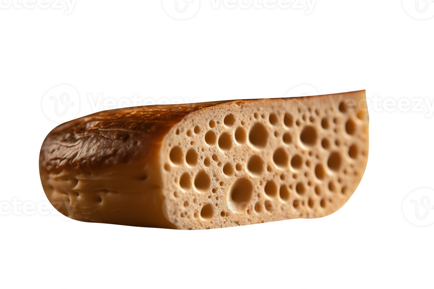 loaf of freshly baked stylish bread on wooden background png