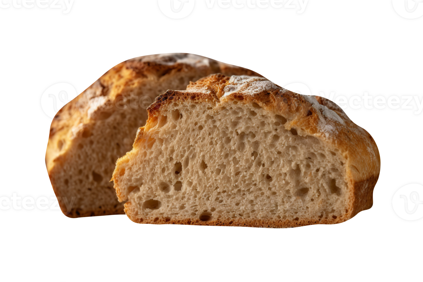 loaf of freshly baked bread on wooden background png