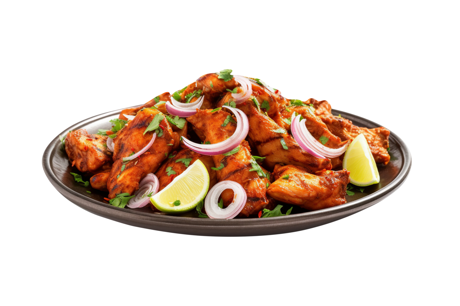 Tasty chicken tandoori isolated on png background