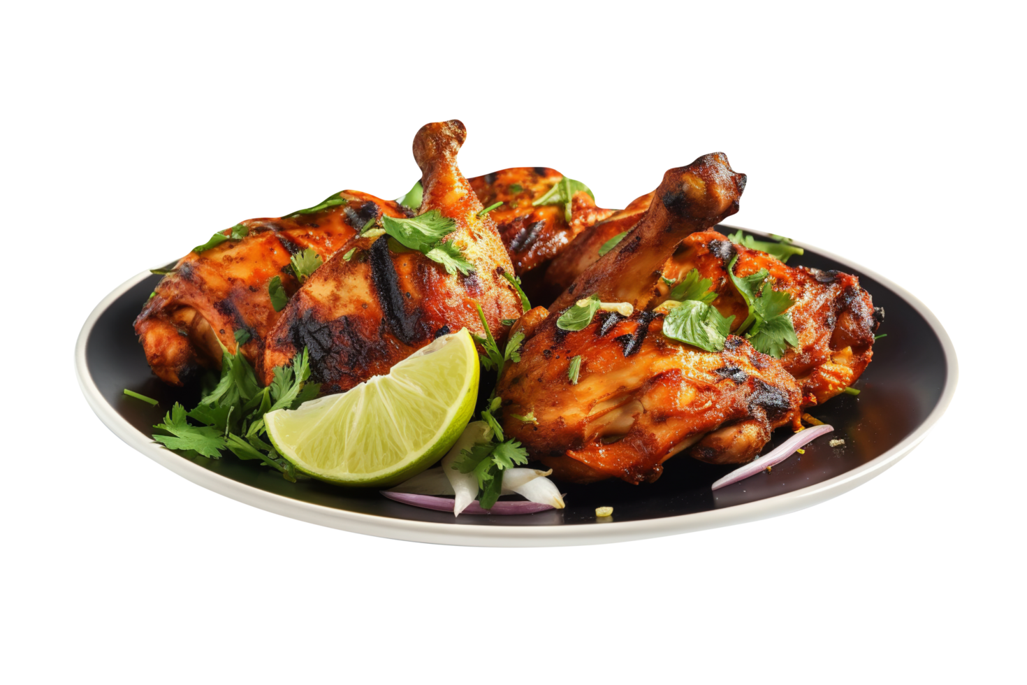 sabroso pollo tandoori aislado en png antecedentes