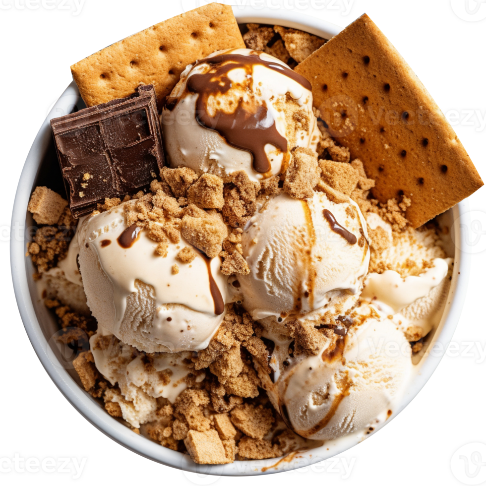 Yummy s'morse ice cream isolated on transparent background png