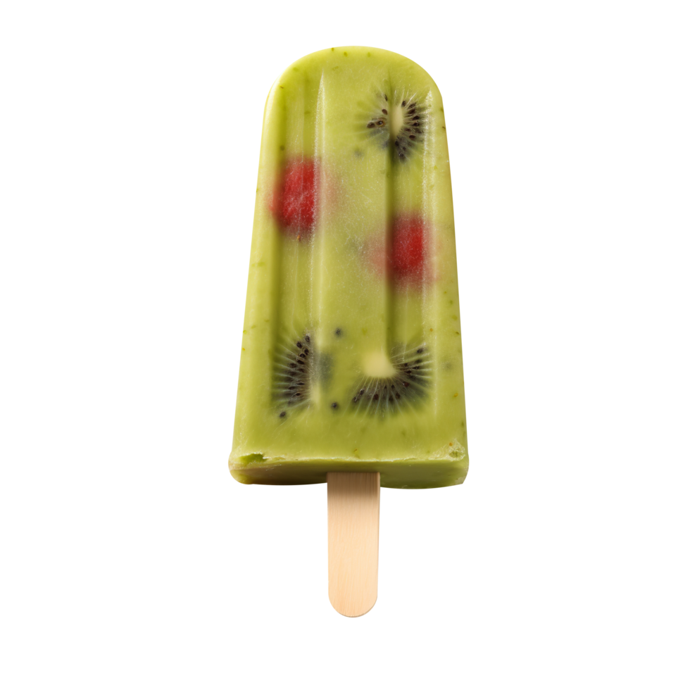 Tasty kiwi popsicle isolated on transparent background png