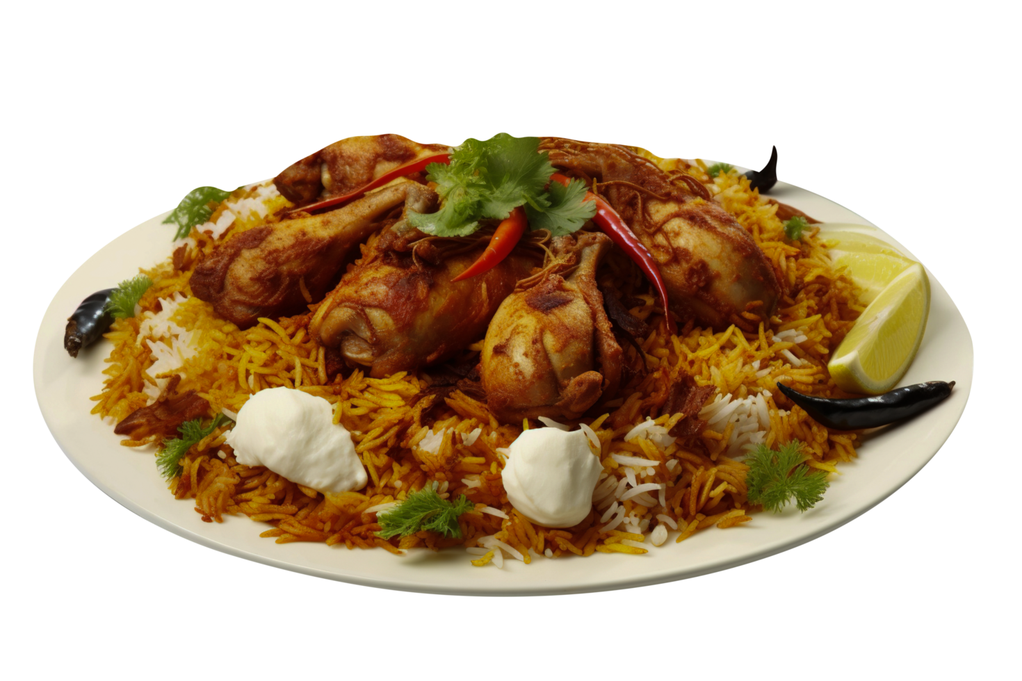 delicioso pollo Biryani aislado en transparente antecedentes png