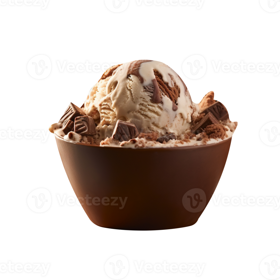 Tasty chocolate ice cream isolated on transparent background png