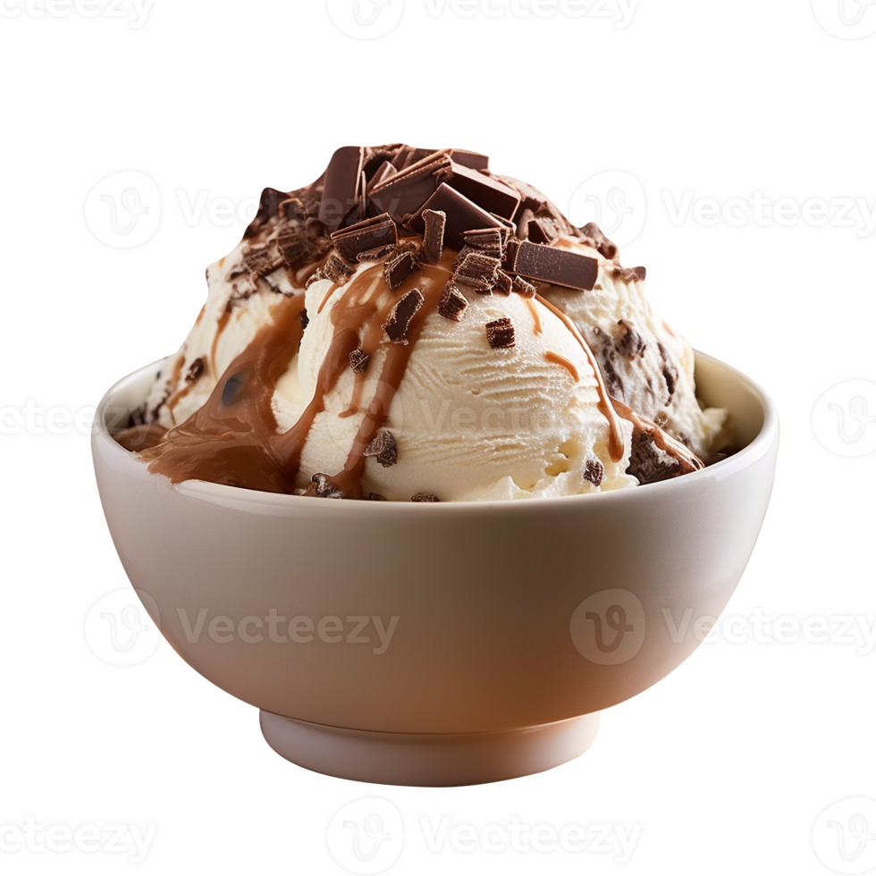 Yummy moose track ice cream isolated on transparent background png