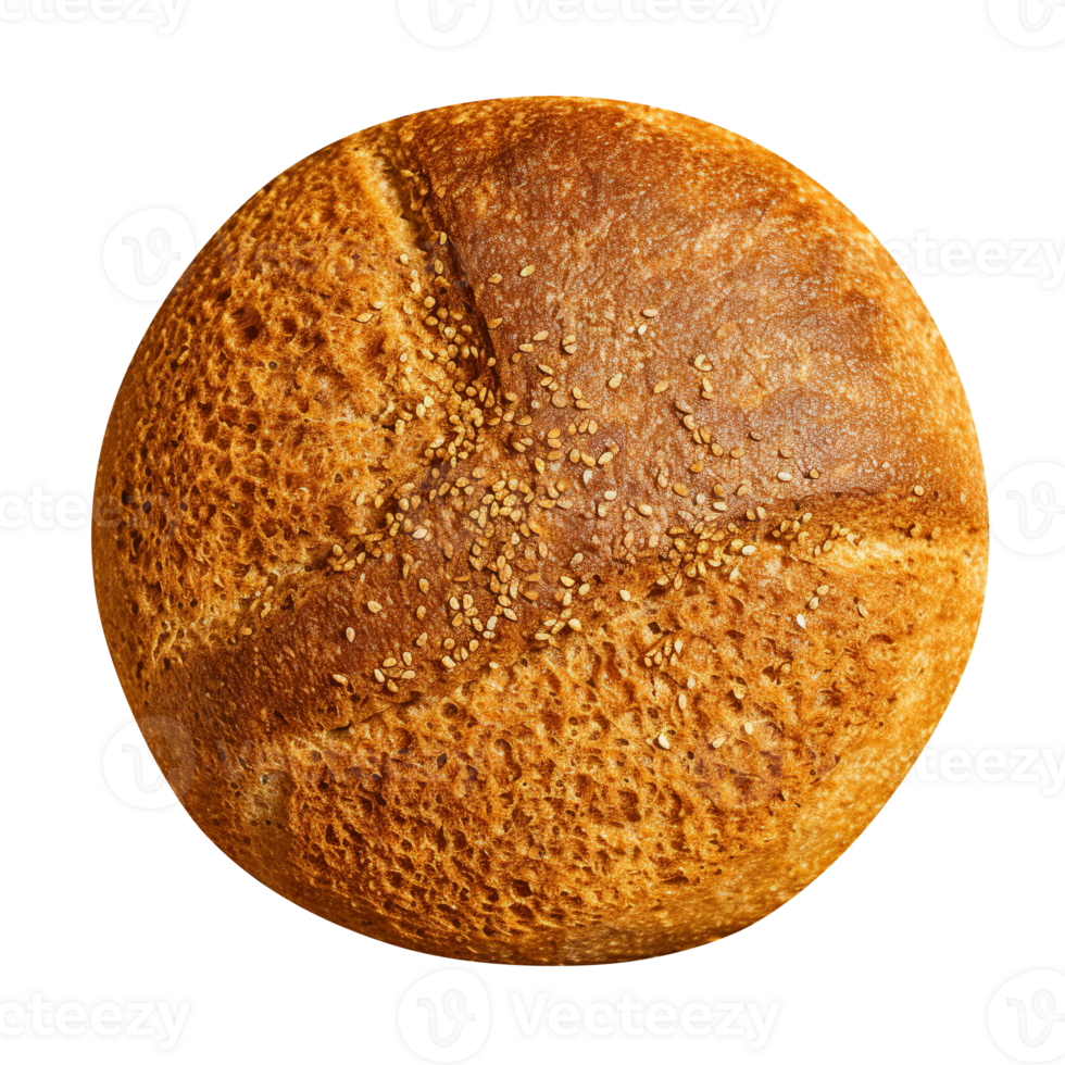 Freshly baked bread loaf on png background