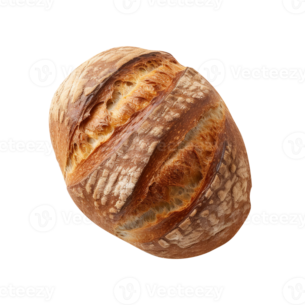 Freshly baked bread loaf on png background