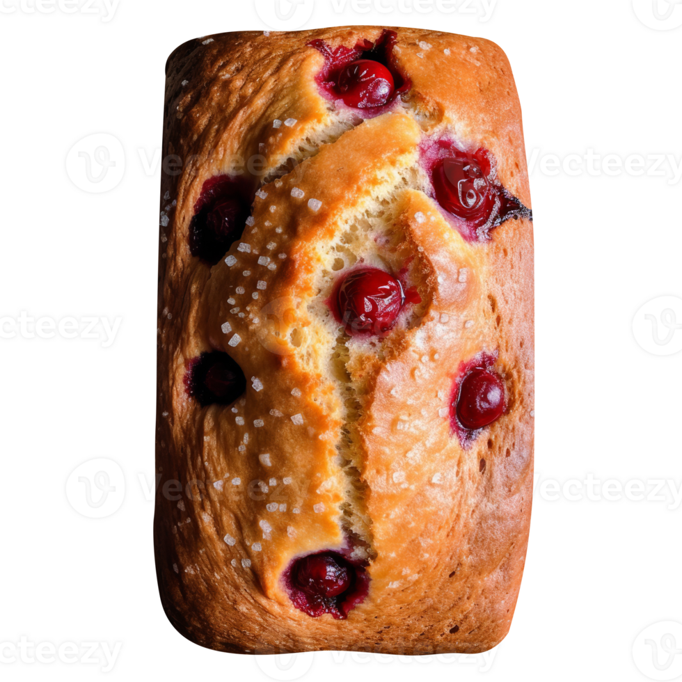 Freshly baked bread loaf on png background