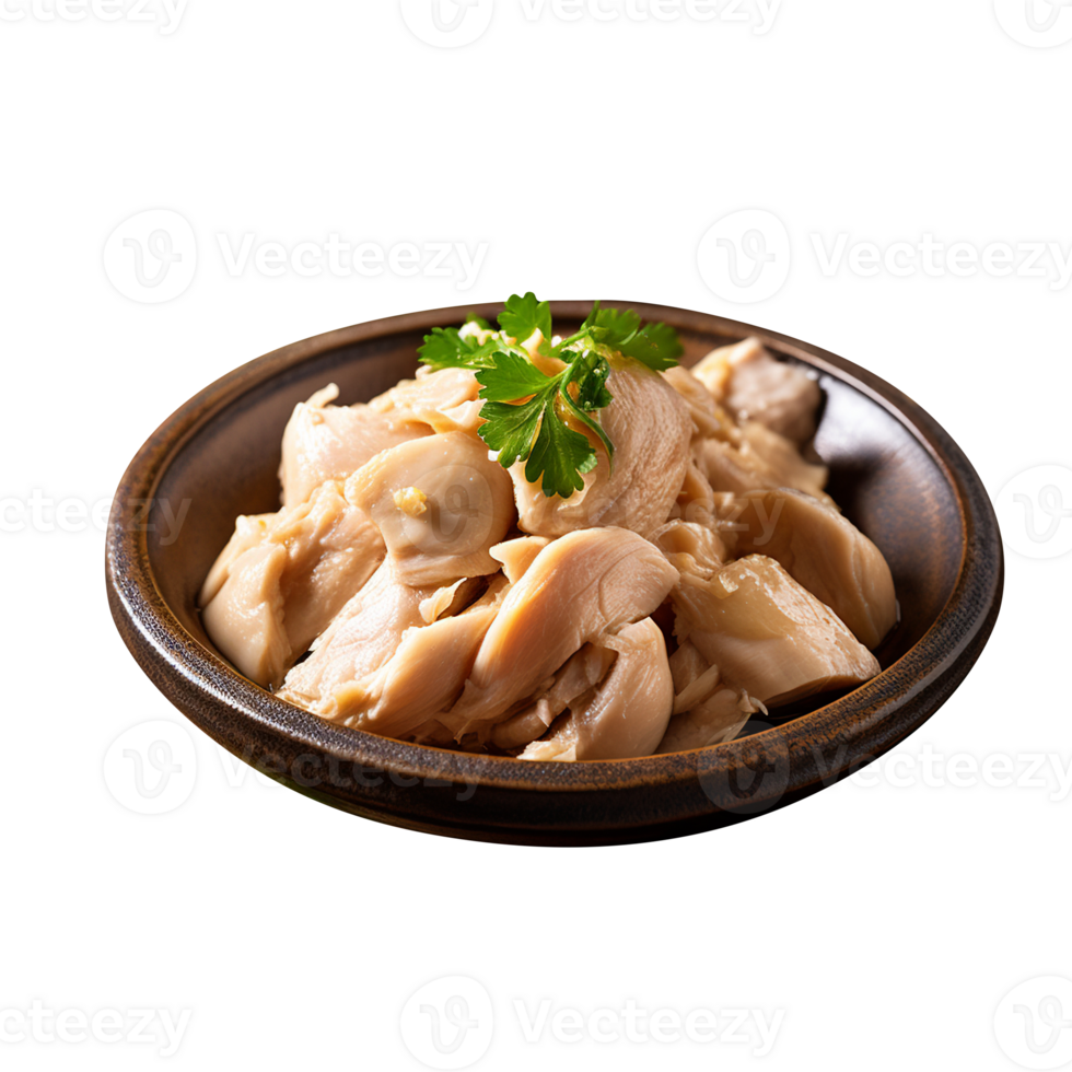 Tasty salty steamed chiken isolated on transparent background png