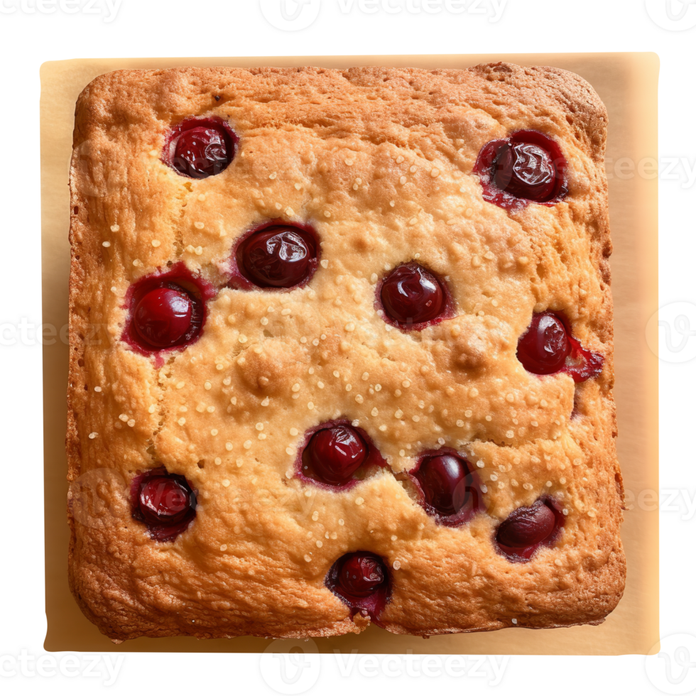 Freshly baked cranberry bread loaf on png background