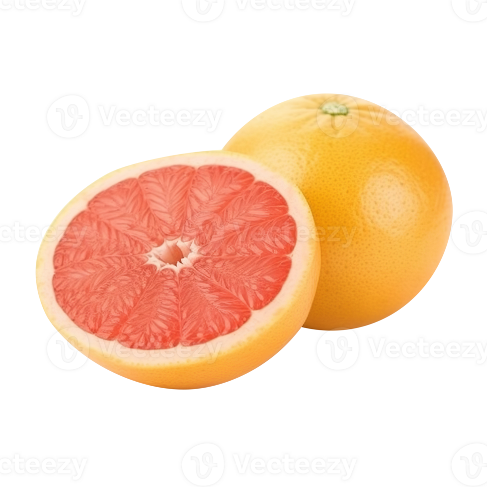 Fresh grapefruit with slice isolated on transparent background png