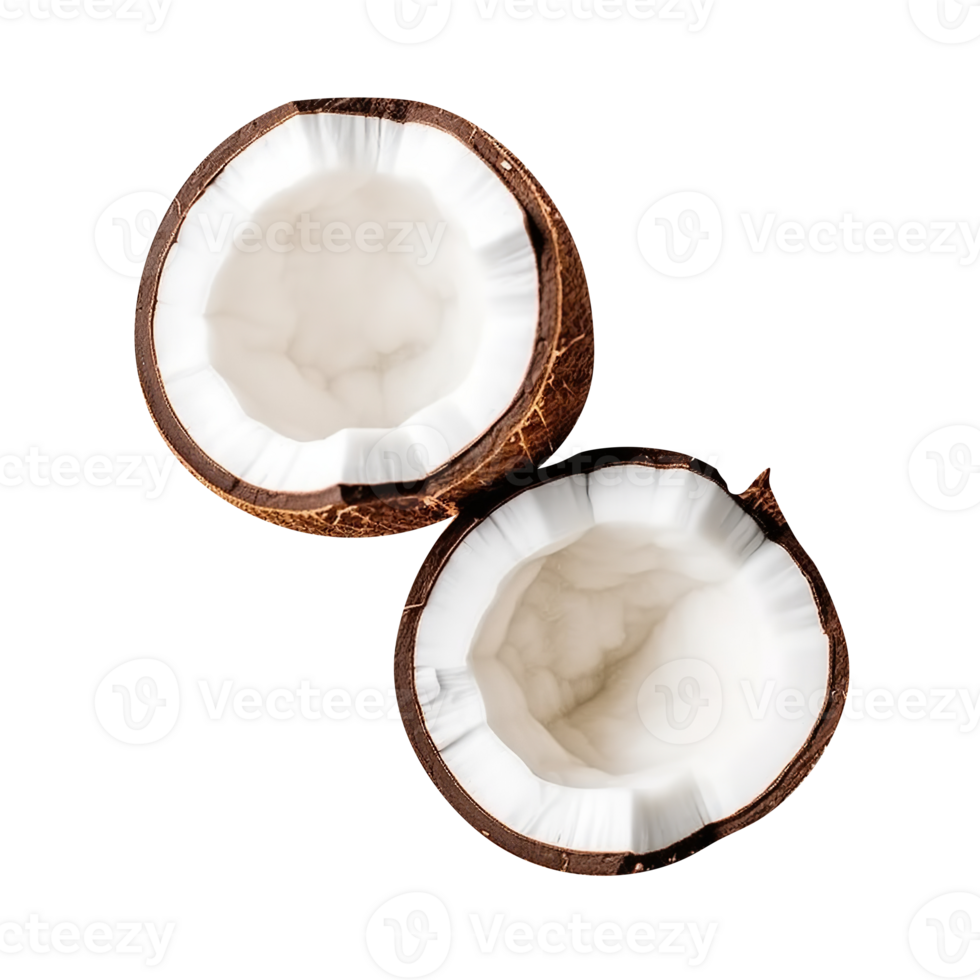 broken coconuts on a transparent background png