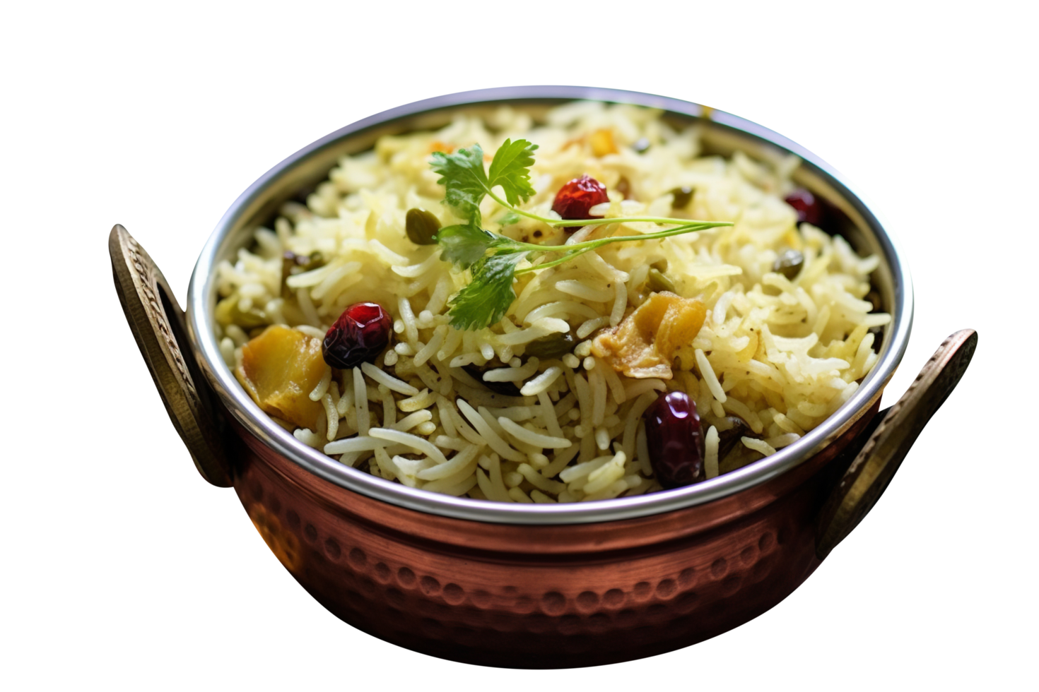 Delicious mutter pulao isolated on transparent background png