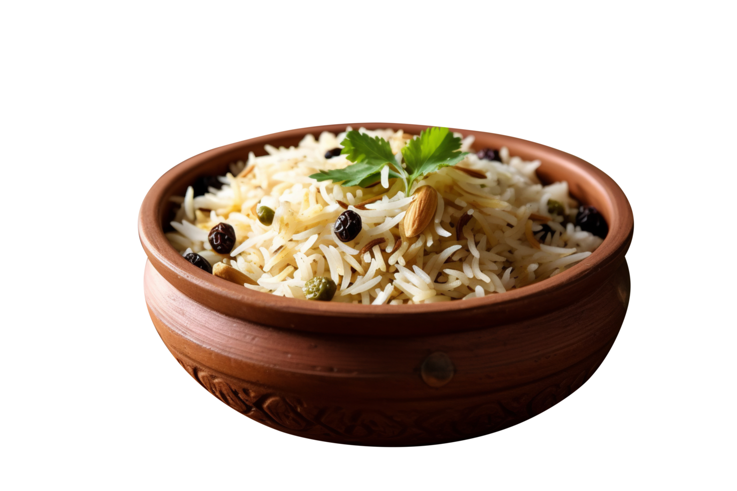 Delicious mutter pulao isolated on transparent background png