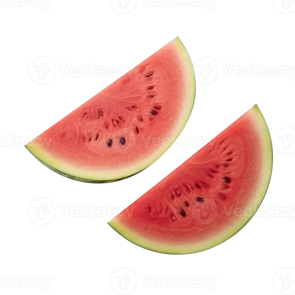 Sliced of watermelon isolated on transparent background. png