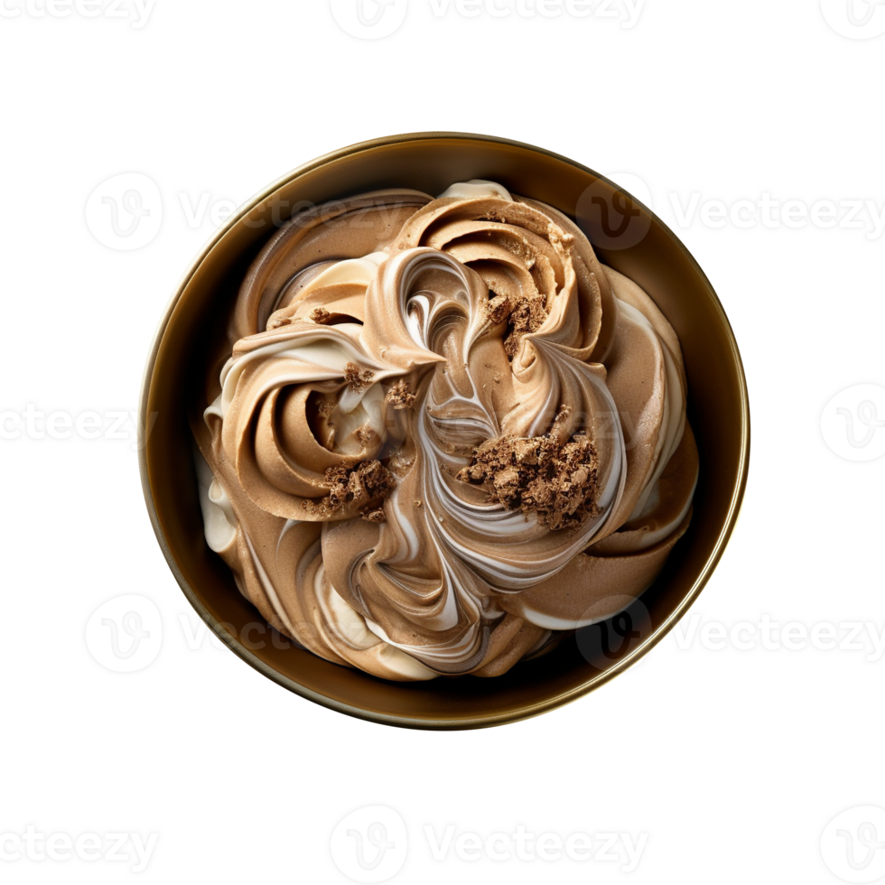 Yummy mocha ice cream isolated on transparent background png
