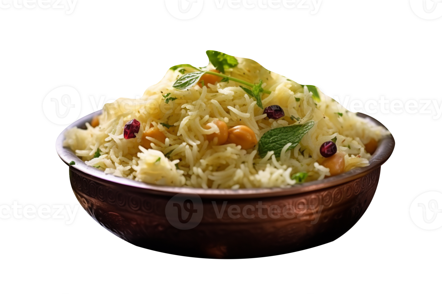 Delicious mutter pulao isolated on transparent background png