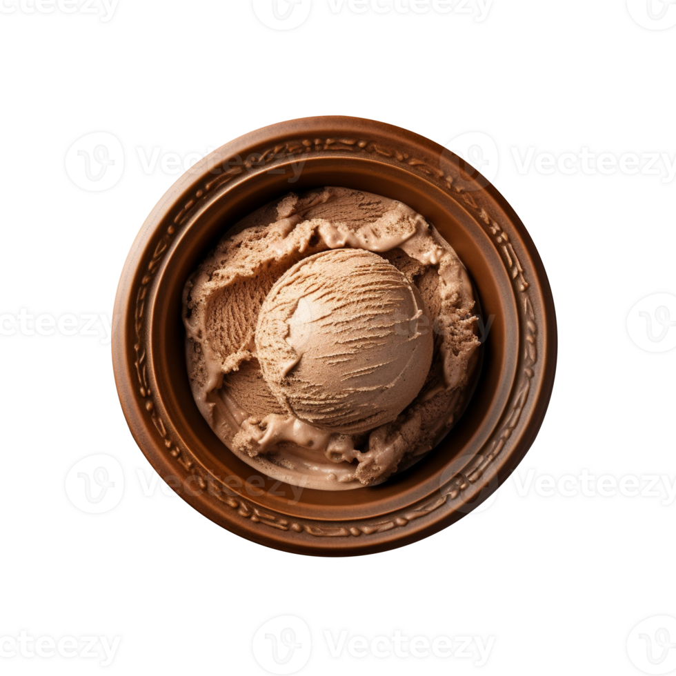 Tasty chocolate ice cream isolated on transparent background png