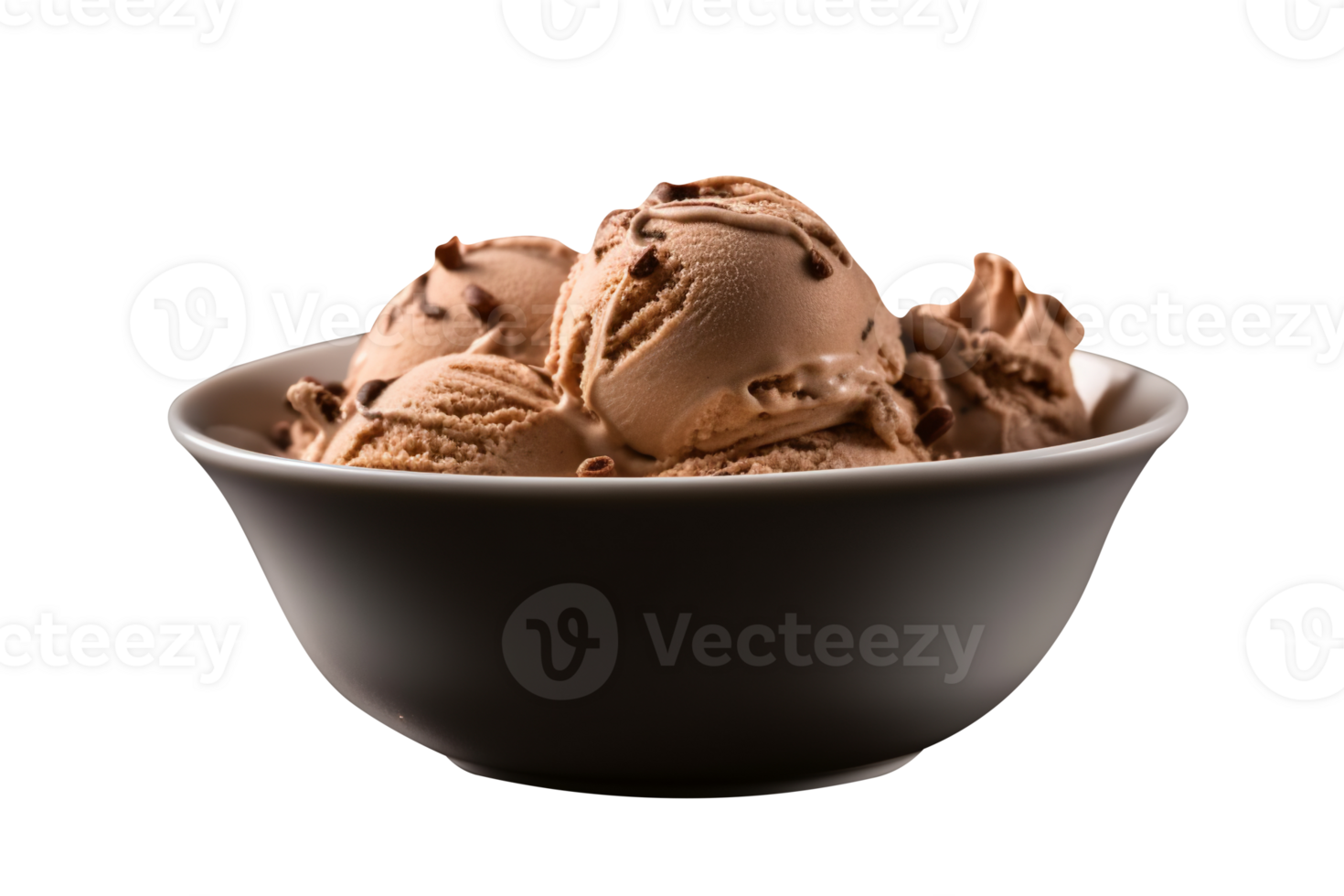 Yummy mocha ice cream isolated on transparent background png