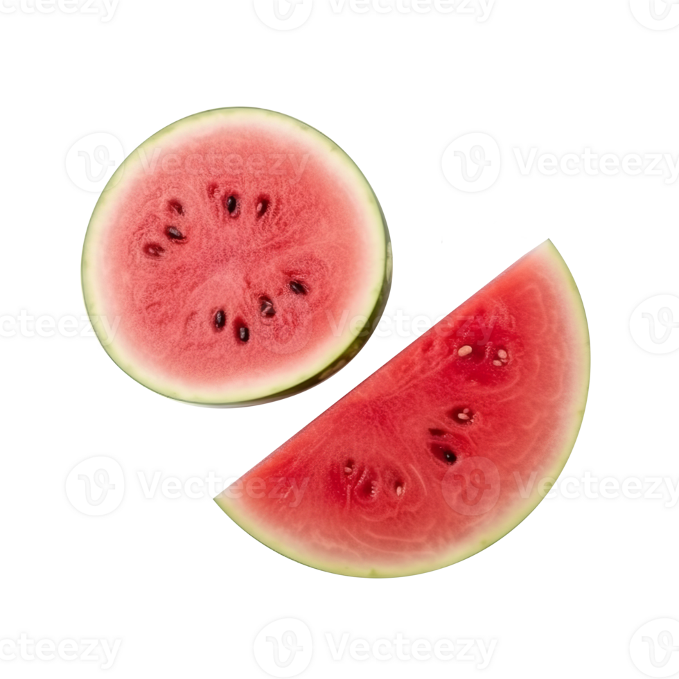 Sliced of watermelon isolated on transparent background. png