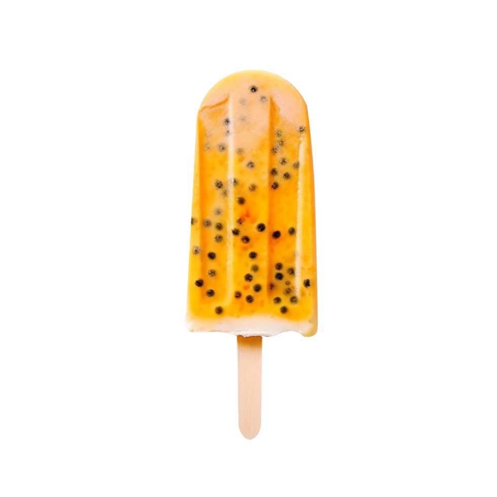 Tasty passion fruit popsicle isolated on transparent background png