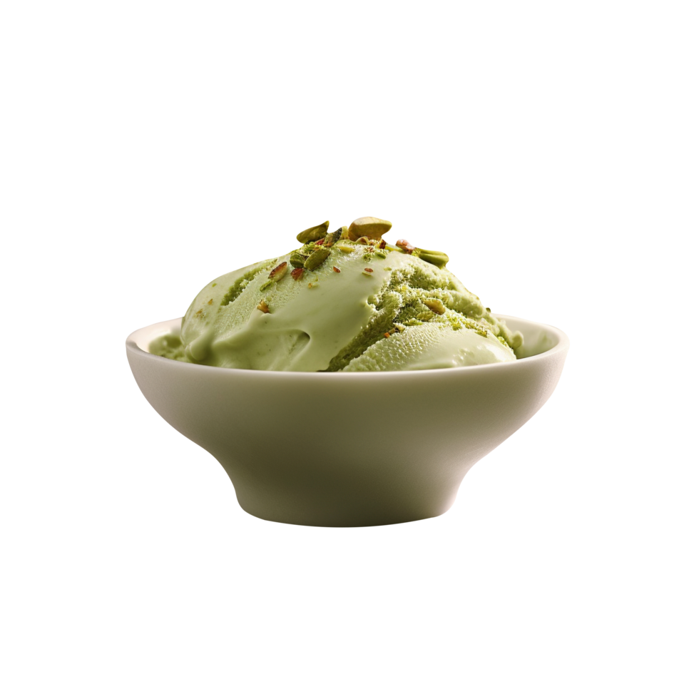 Tasty pistachio ice cream isolated on transparent background png