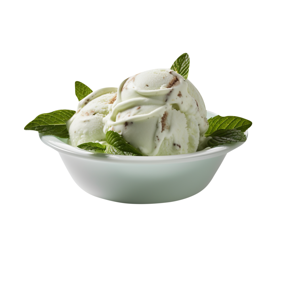 sabroso menta hielo crema aislado en transparente antecedentes png