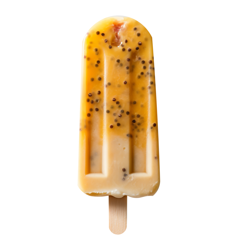Tasty passion fruit popsicle isolated on transparent background png