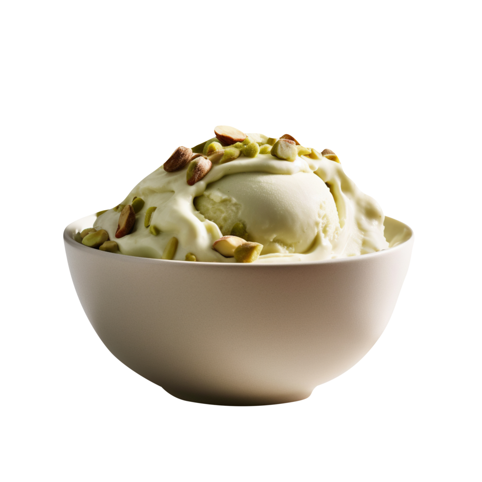 Tasty pistachio ice cream isolated on transparent background png