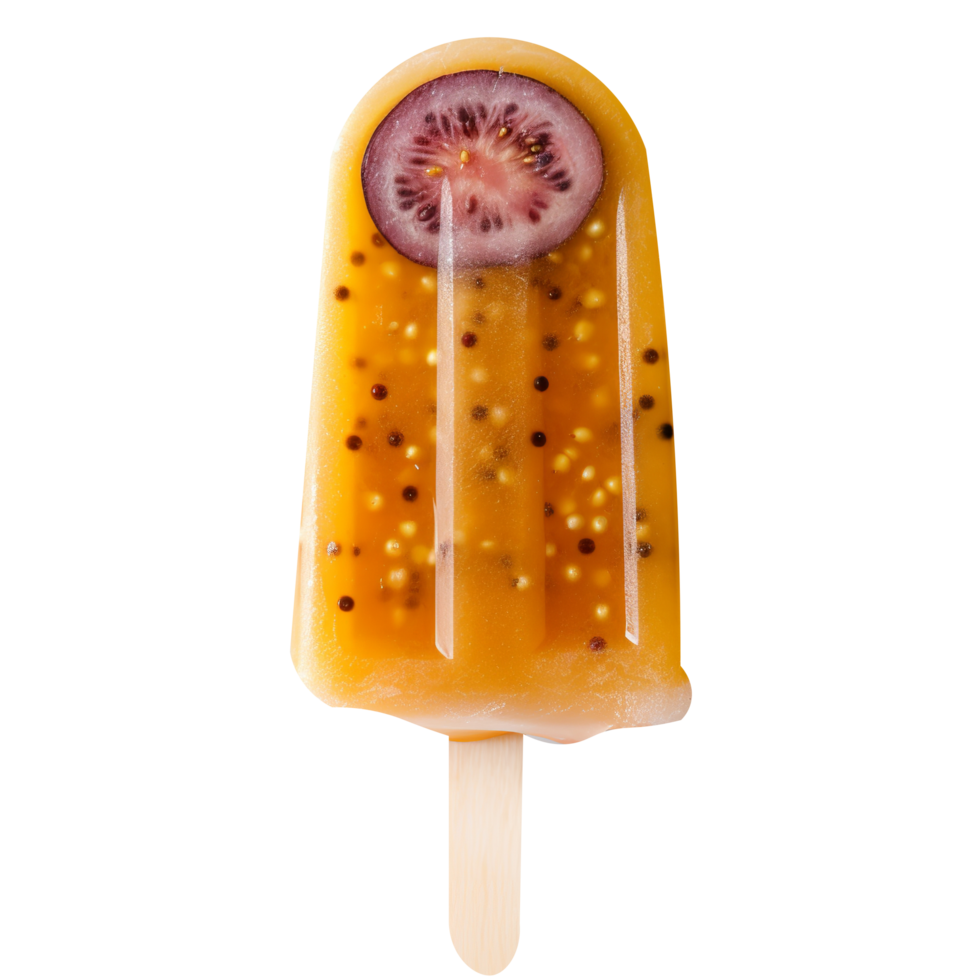 sabroso pasión Fruta paleta de hielo aislado en transparente antecedentes png