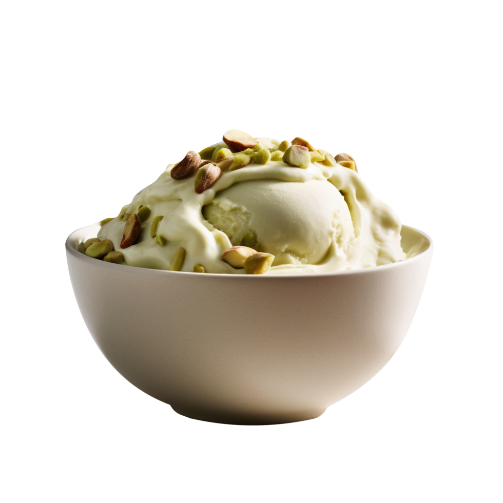 Tasty pistachio ice cream isolated on transparent background png